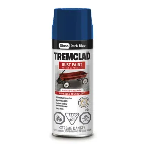 340g Tremclad Rust Paint Spray Can, Gloss Dark Blue