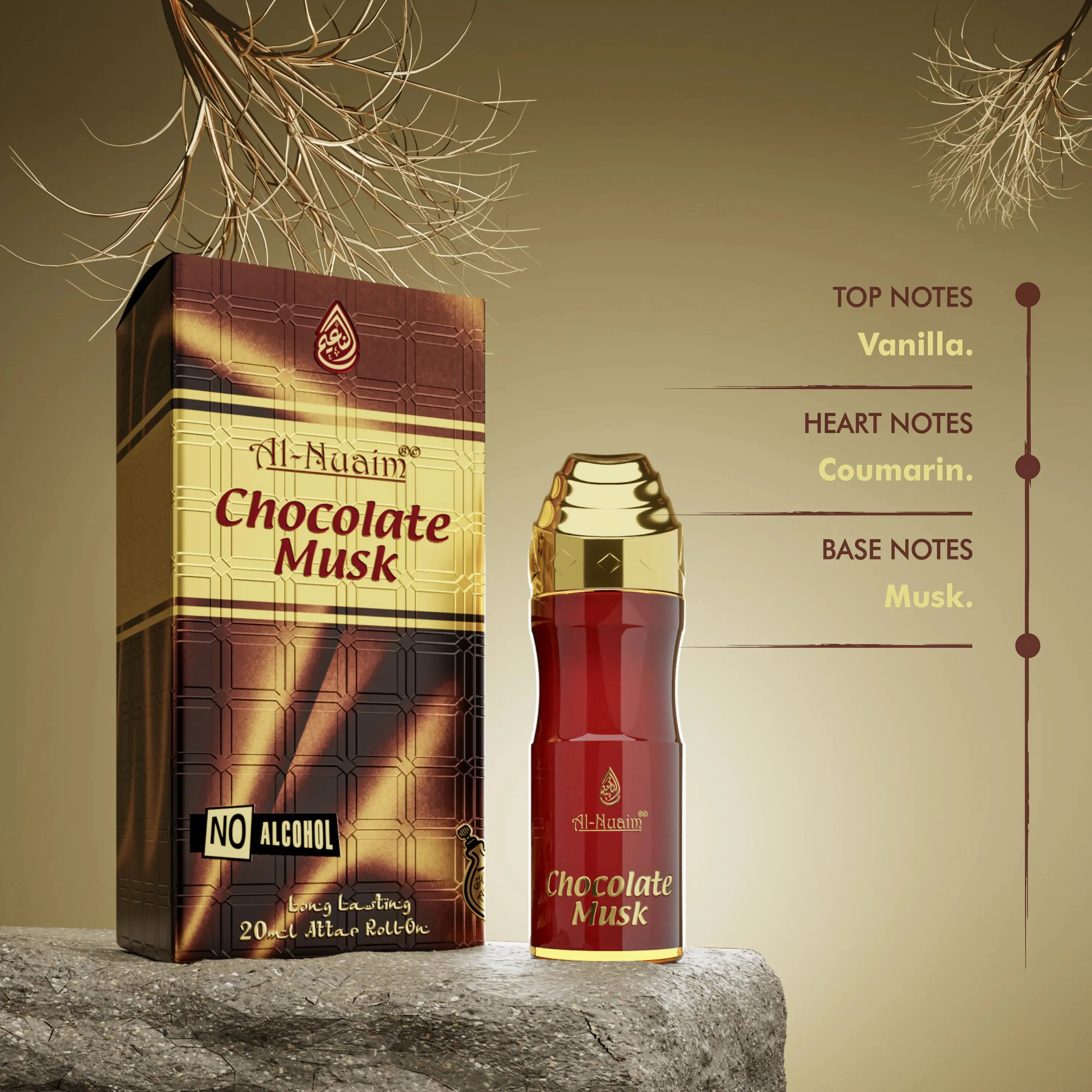 Al-Nuaim Chocolate Musk 20 ml Long Lasting Attar Roll on