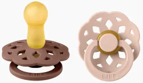 BIBS Boheme Pacifier, 2 Pack - Woodchuck/Blush - Size 2 (6  m)