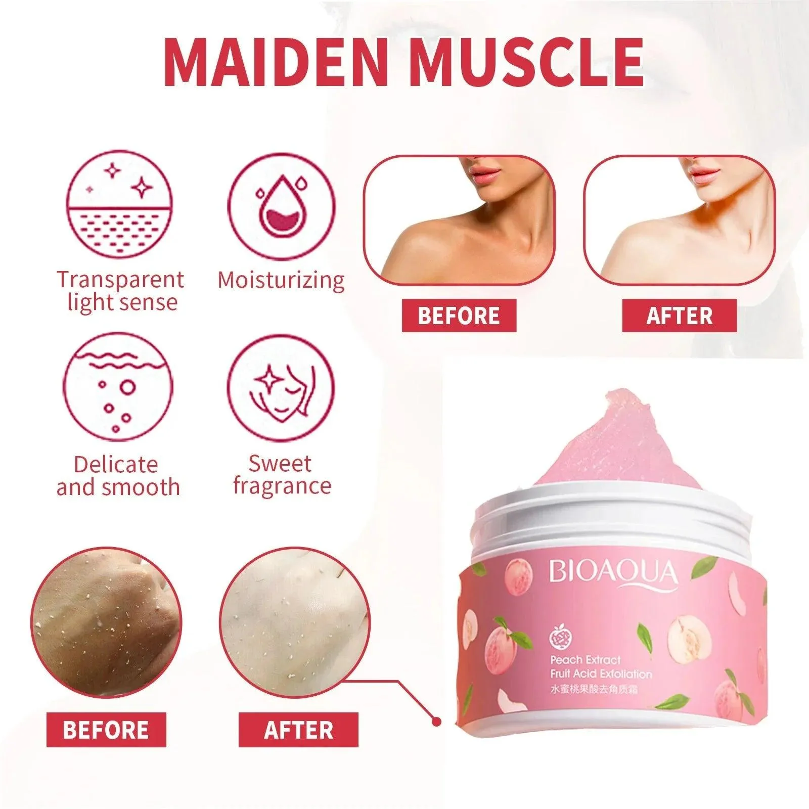 Bioaqua Peach Extract Exfoliating Gel – Rejuvenating & Hydrating Skincare | Trendy Loomz