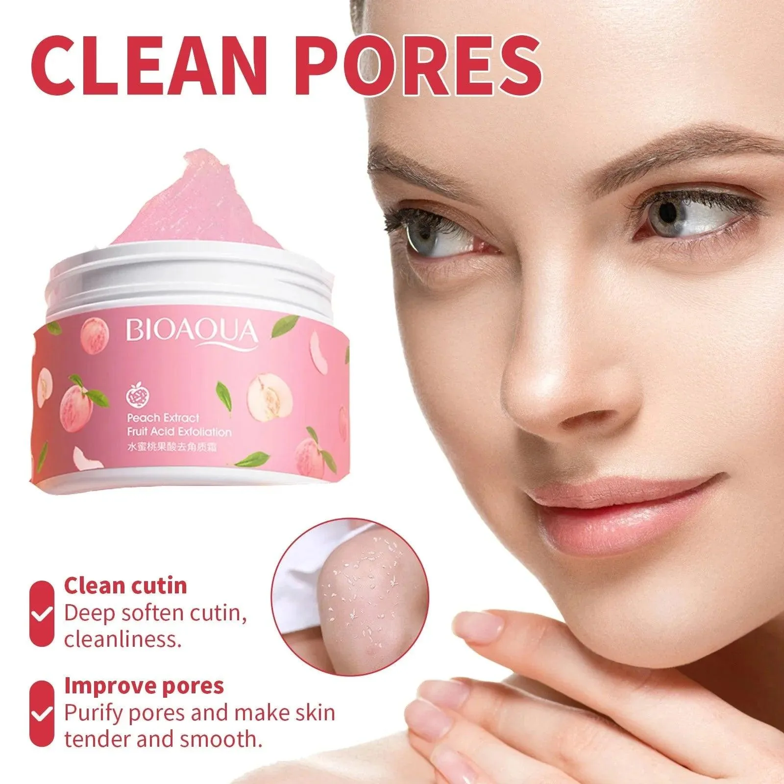 Bioaqua Peach Extract Exfoliating Gel – Rejuvenating & Hydrating Skincare | Trendy Loomz