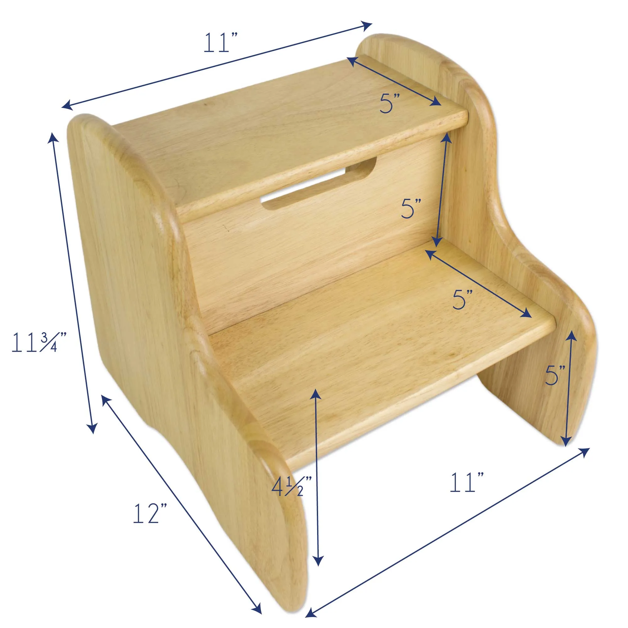 Blush Cross Natural Wood Two Step Stool