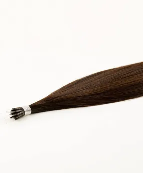 Dark Brown, 16" Nano Tip Hair Extensions, #N02