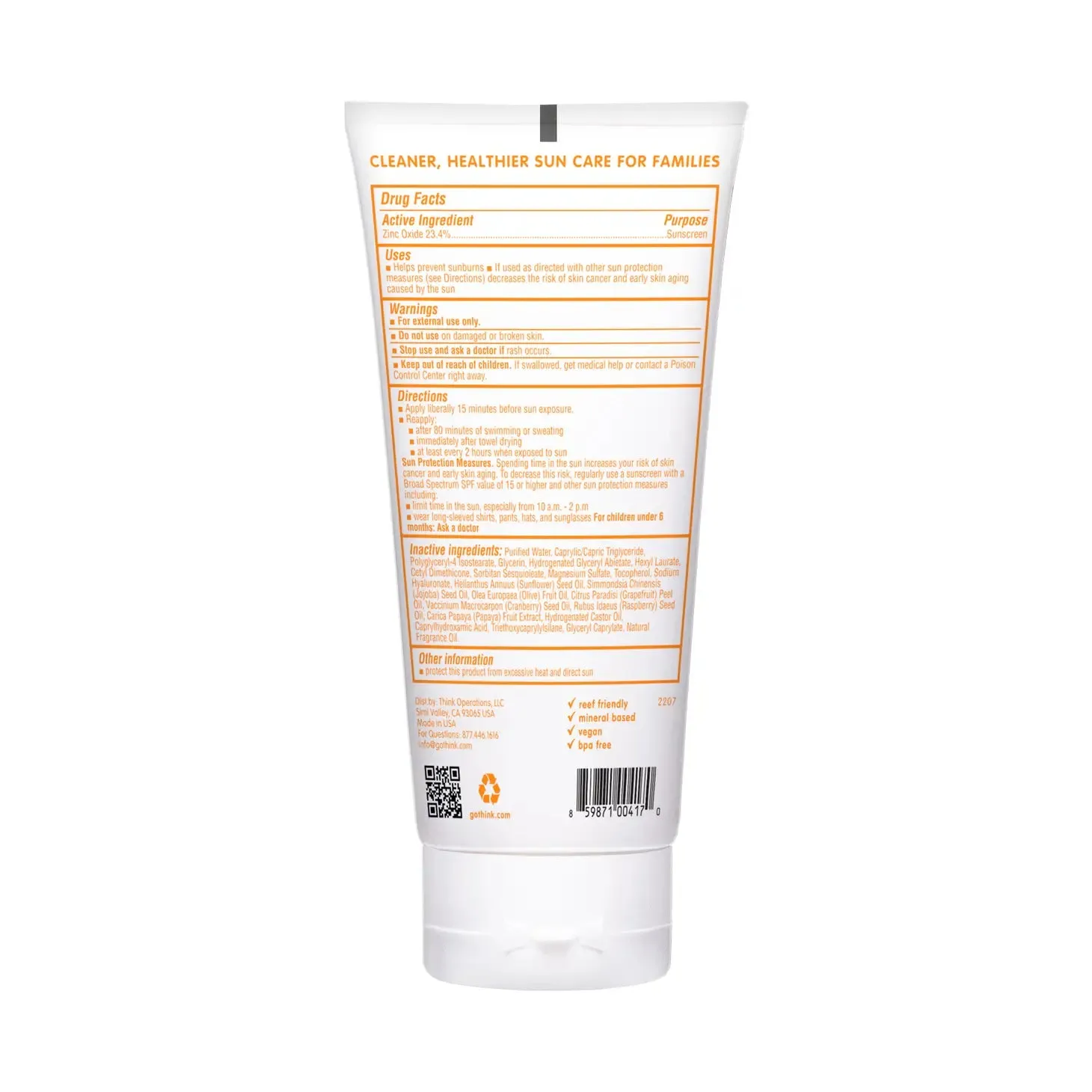 Thinkbaby Safe Sunscreen Spf 50  6 oz